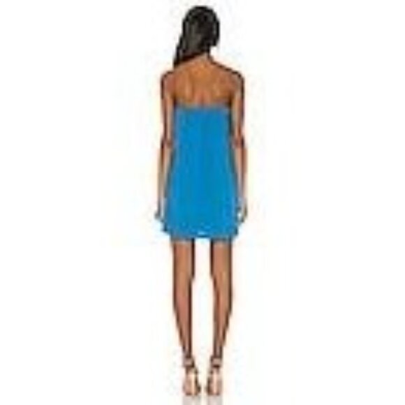 Amanda Uprichard Tally Strapless Dress $207 Size Medium Electric Teal Revolve - Picture 3 of 7